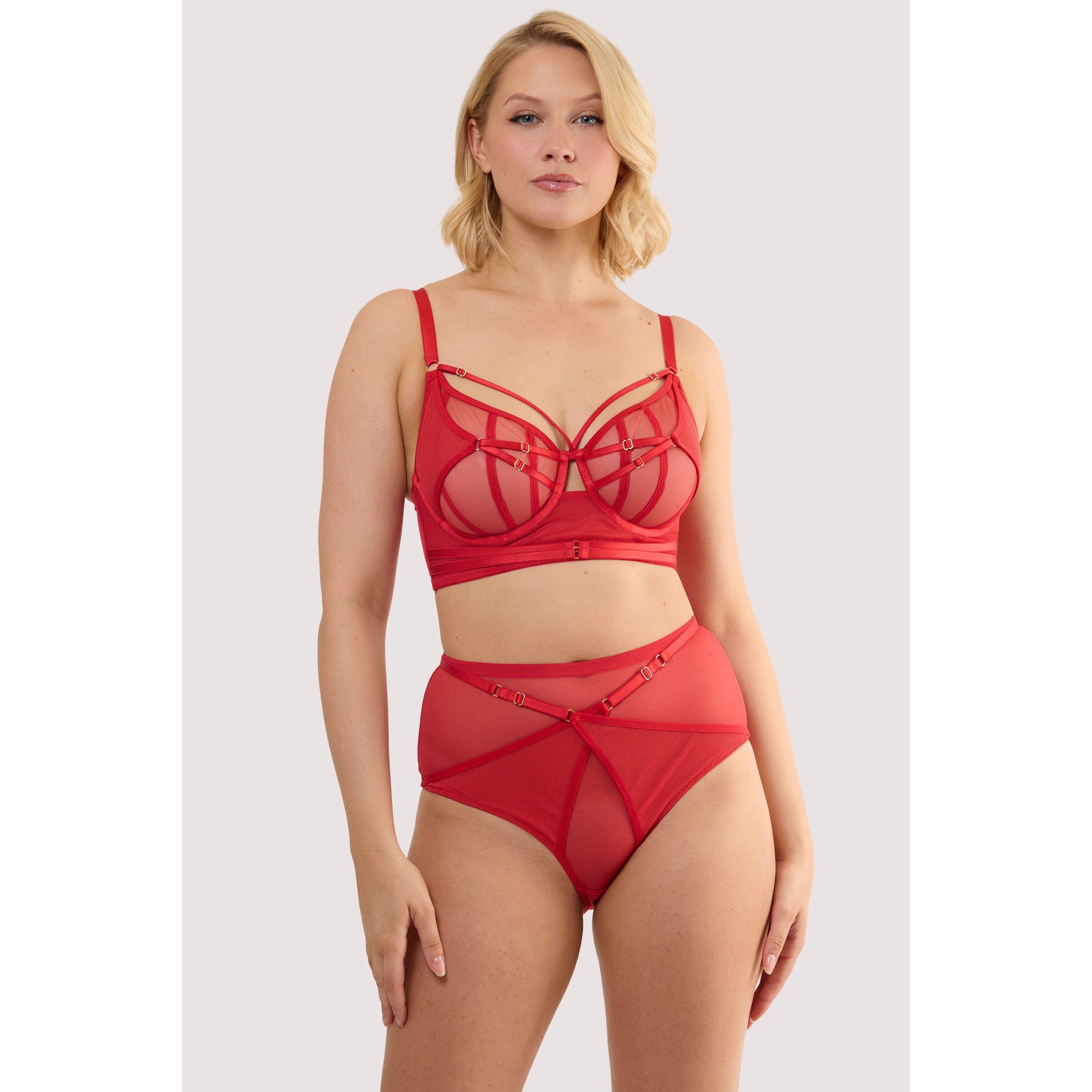 Red - Playful Promises - Eddie Ruby Red Crossover Balconette Bra - 4