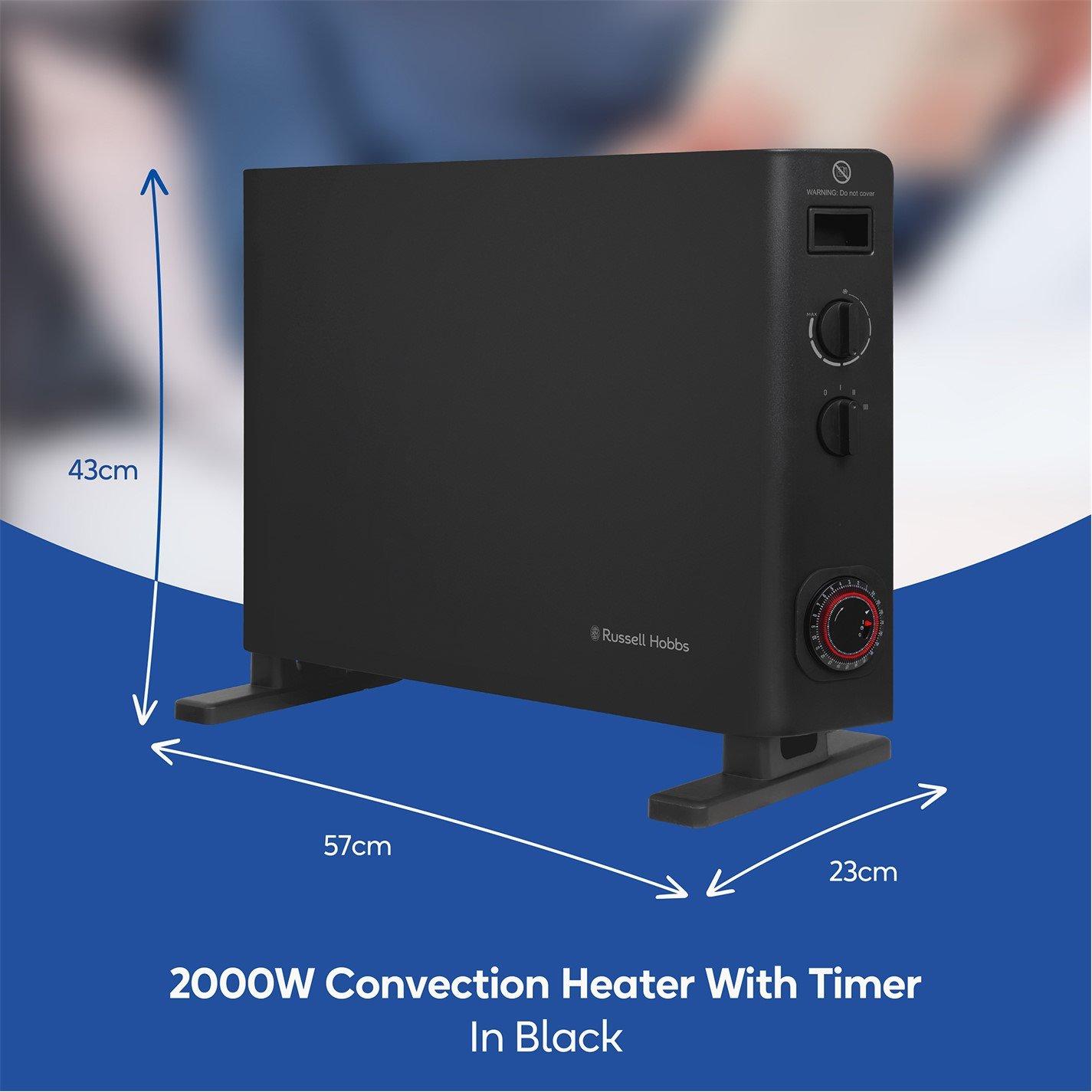 Black - Russell Hobbs - RHCVH6002B Convection Heater with Timer in Black - 2