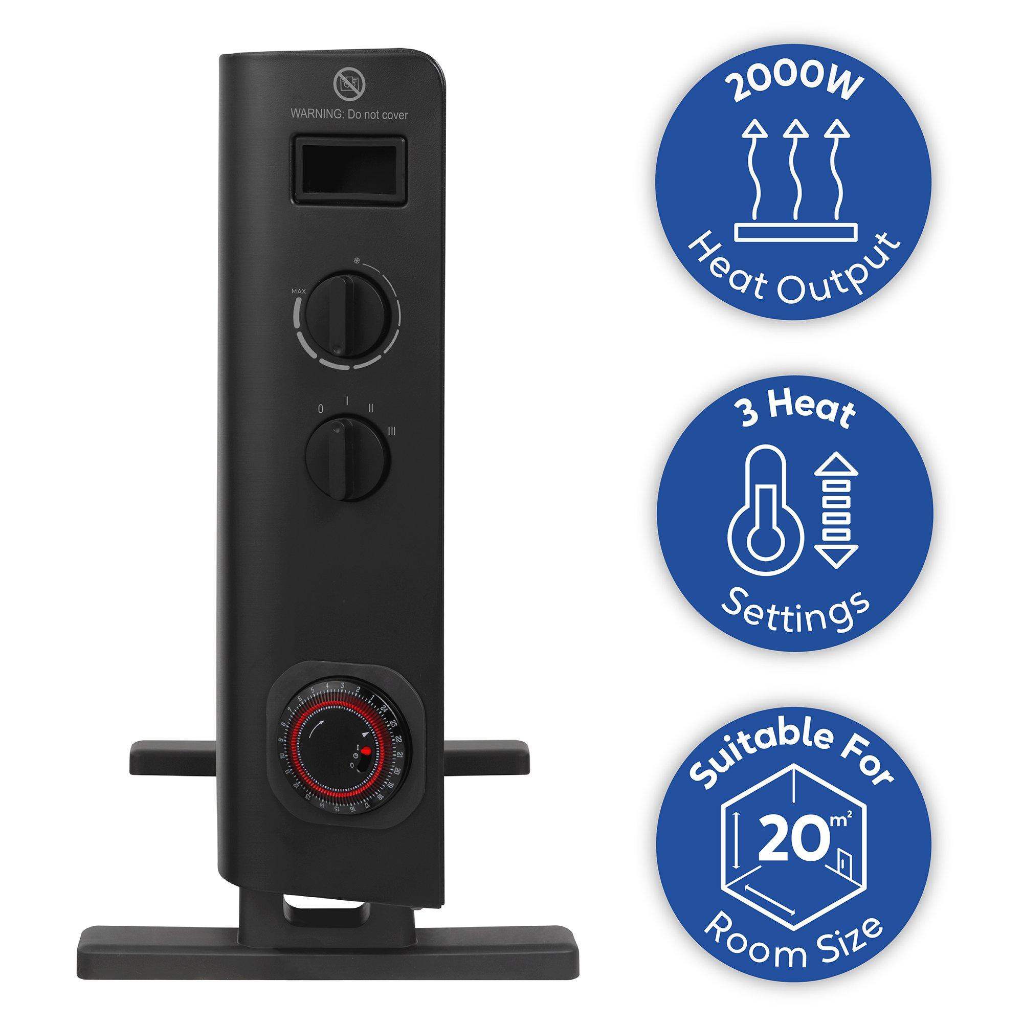 Black - Russell Hobbs - RHCVH6002B Convection Heater with Timer in Black - 10