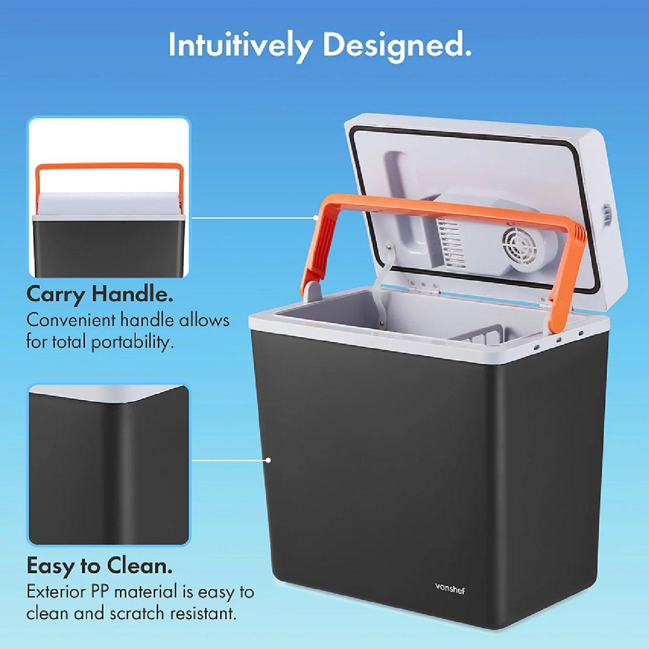 Grey - VonHaus - 20L Electric Cool Box - 3