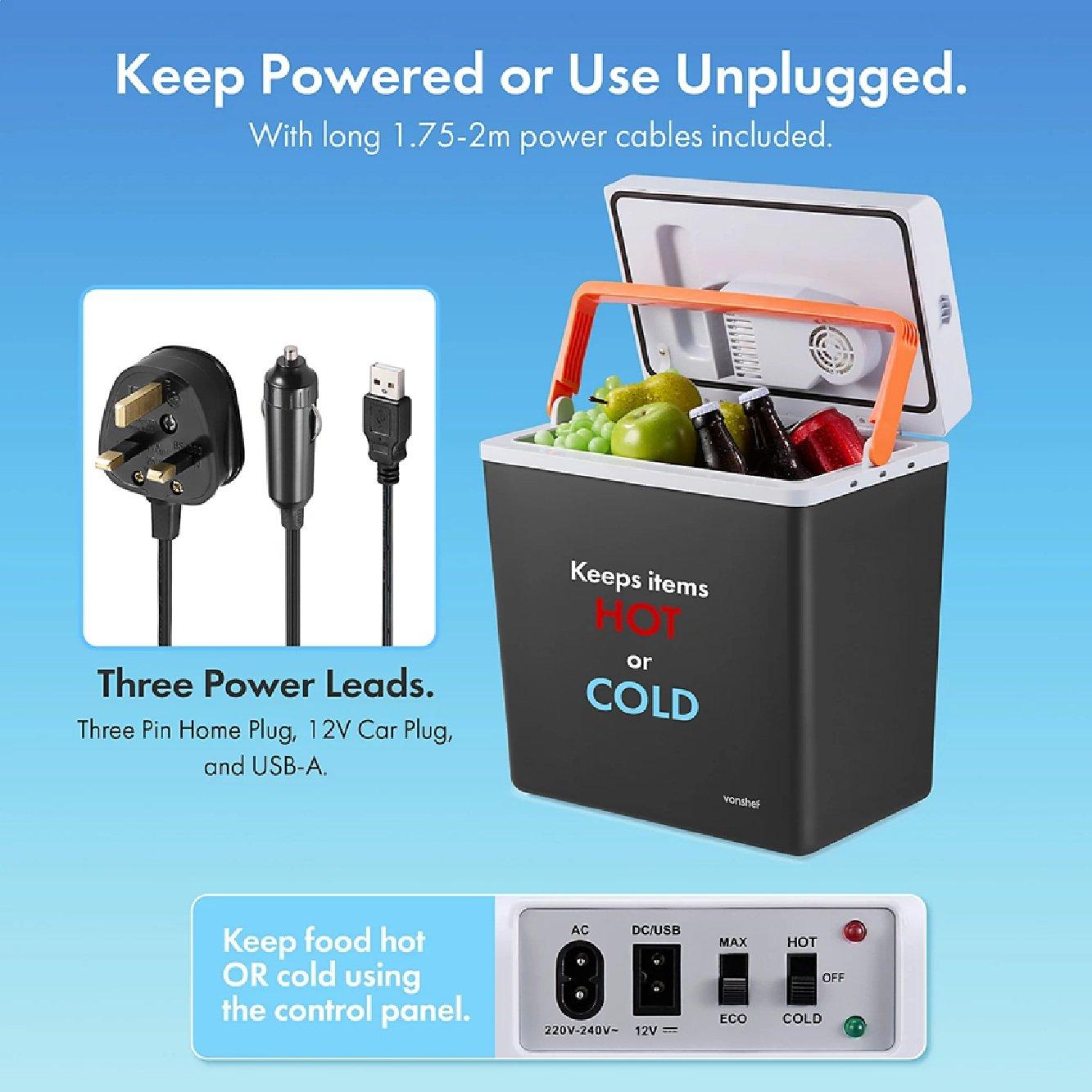 Grey - VonHaus - 20L Electric Cool Box - 4