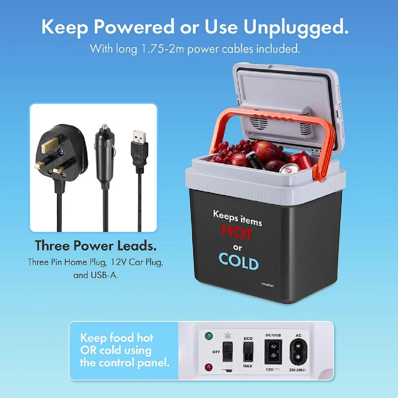 Grey - VonHaus - 24L Electric Cool Box - 4