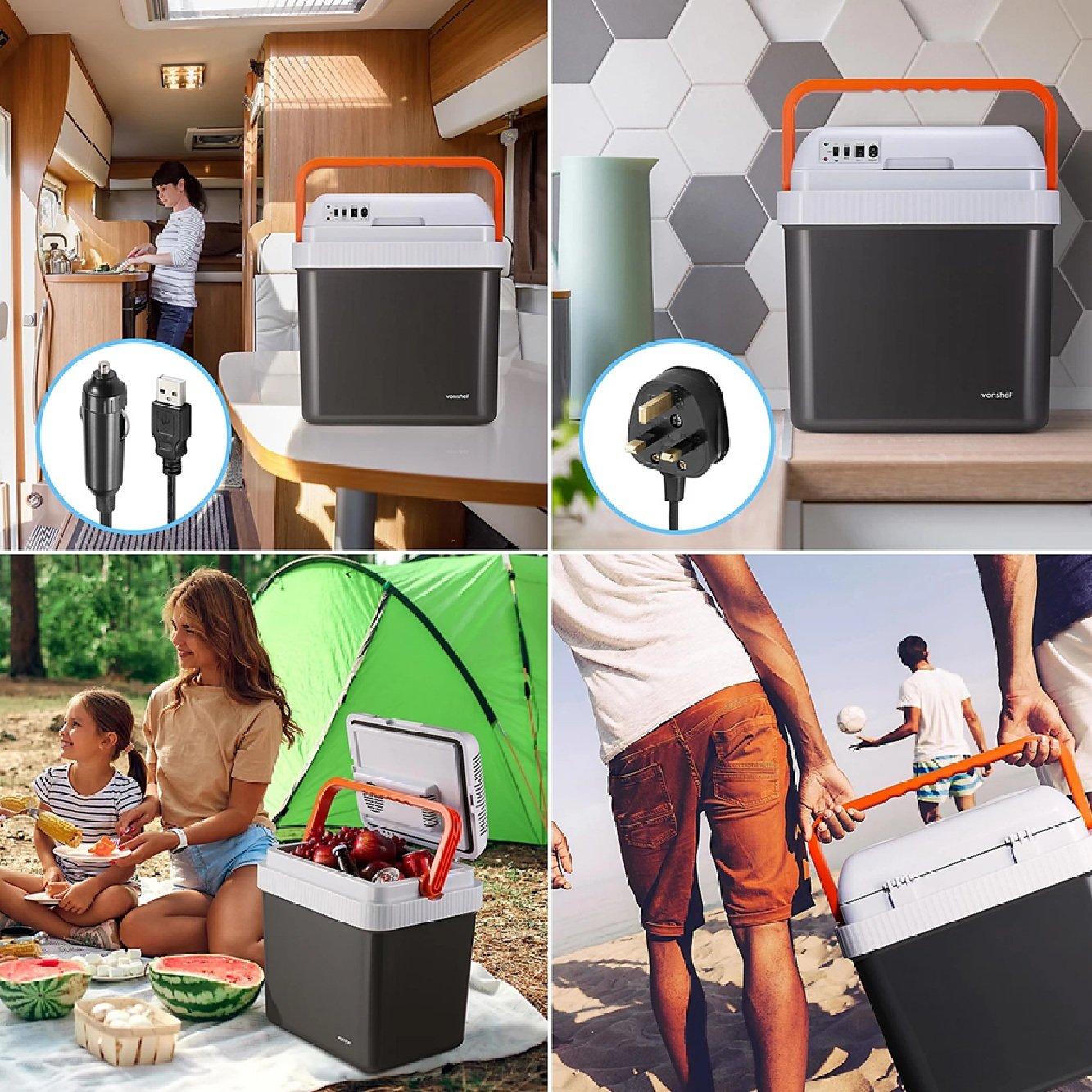 Grey - VonHaus - 24L Electric Cool Box - 5