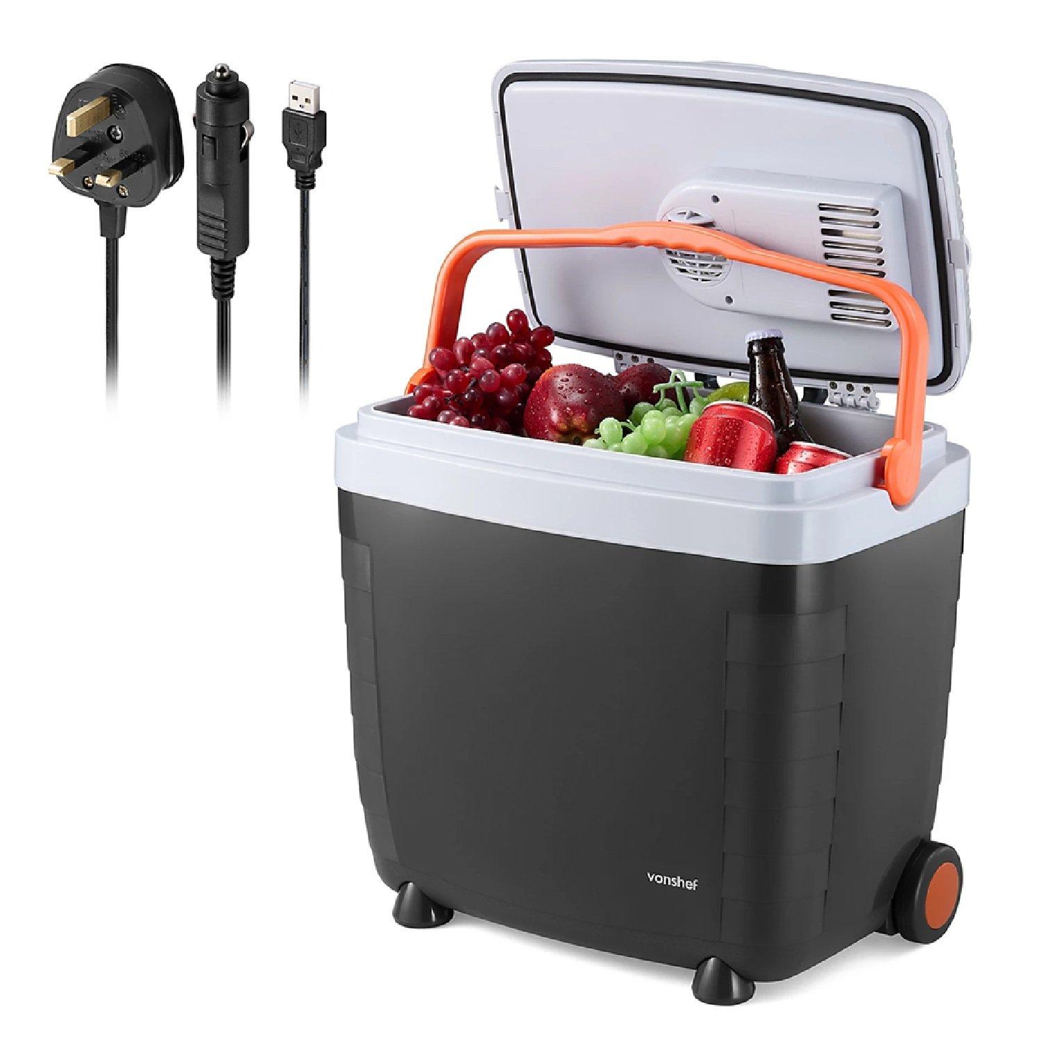 Grey - VonHaus - 28L Electric Cool Box on Wheels - 1