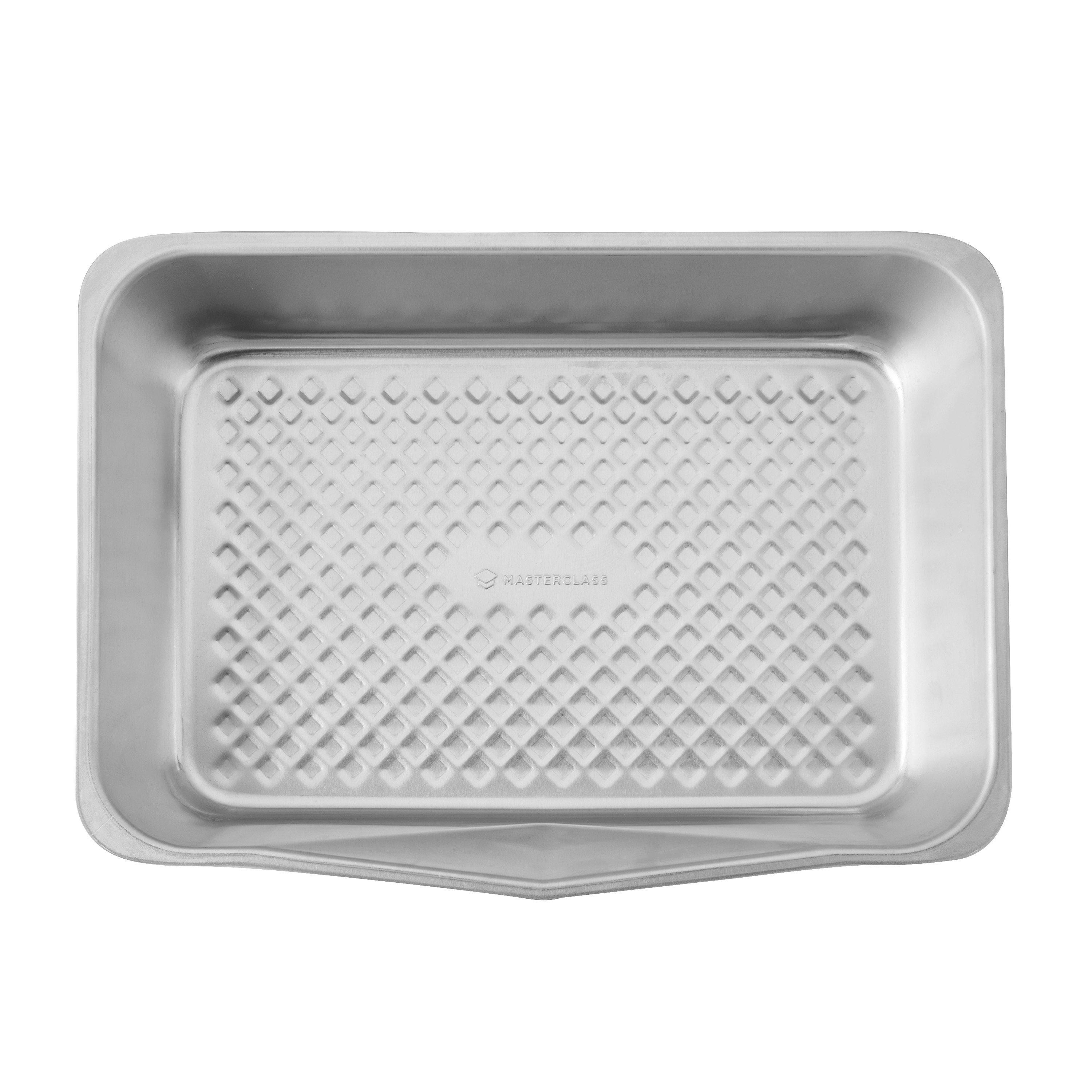 Masterclass  Roasting Pan With Pouring Spout - Silver - 40.5x29cm