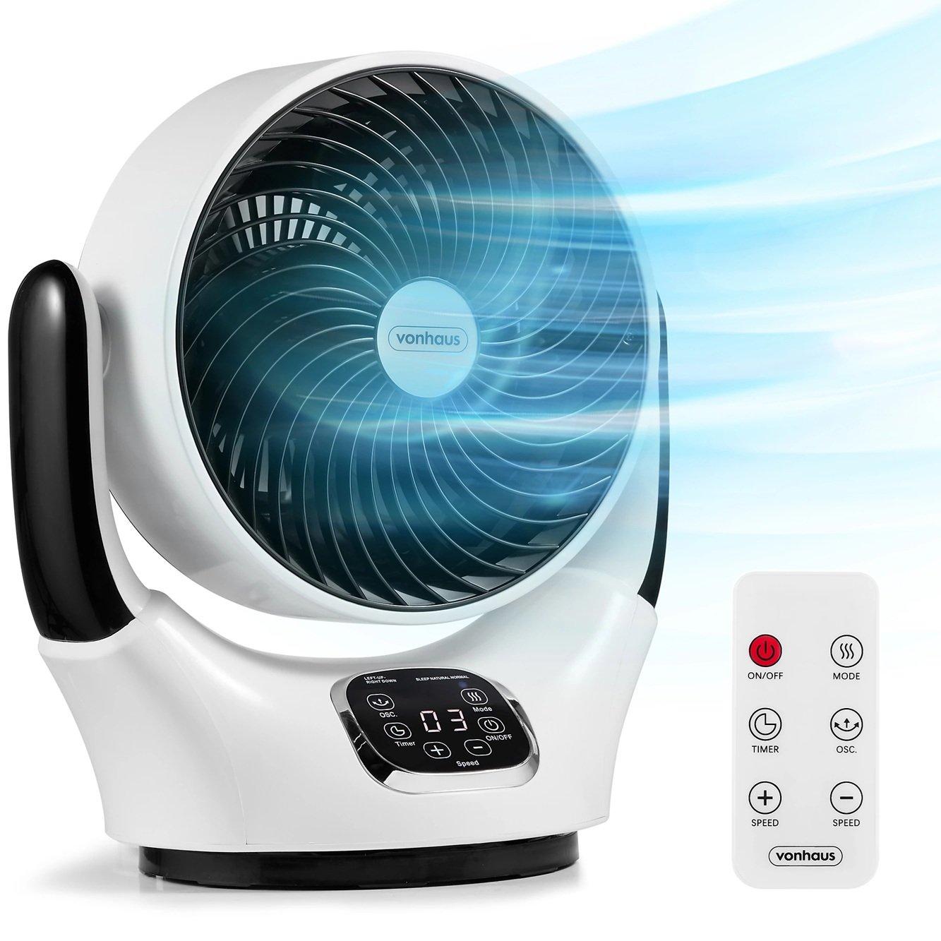 White - VonHaus - Air Circulator Desk Fan - 1