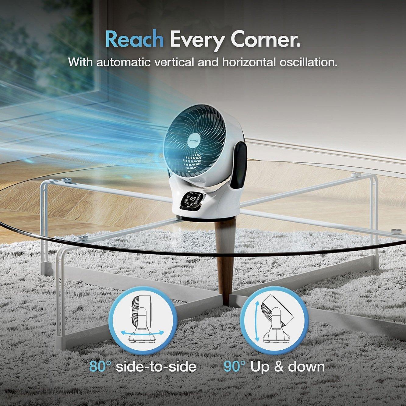 White - VonHaus - Air Circulator Desk Fan - 2