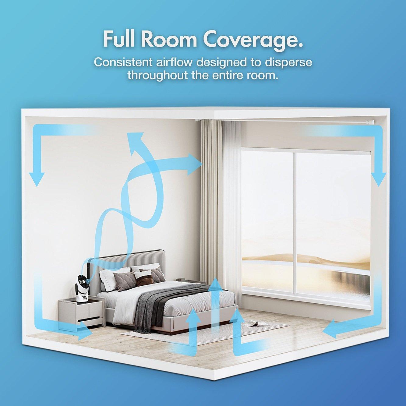 White - VonHaus - Air Circulator Desk Fan - 6