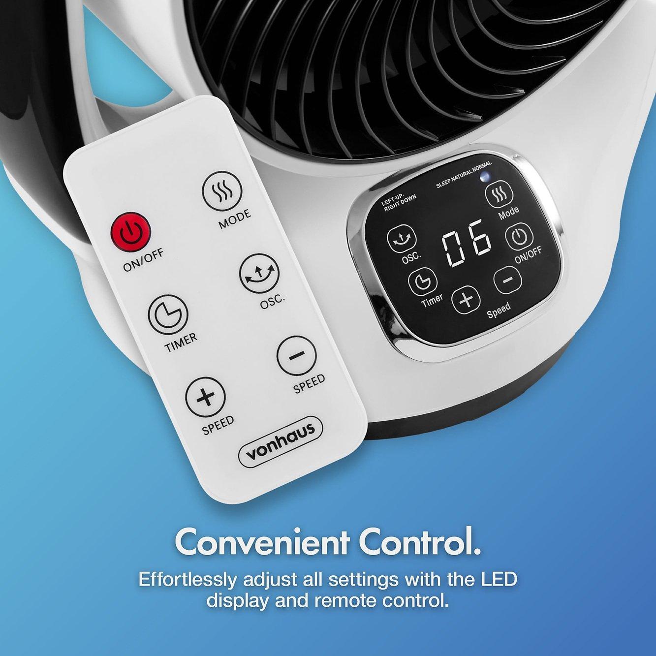 White - VonHaus - Air Circulator Desk Fan - 9