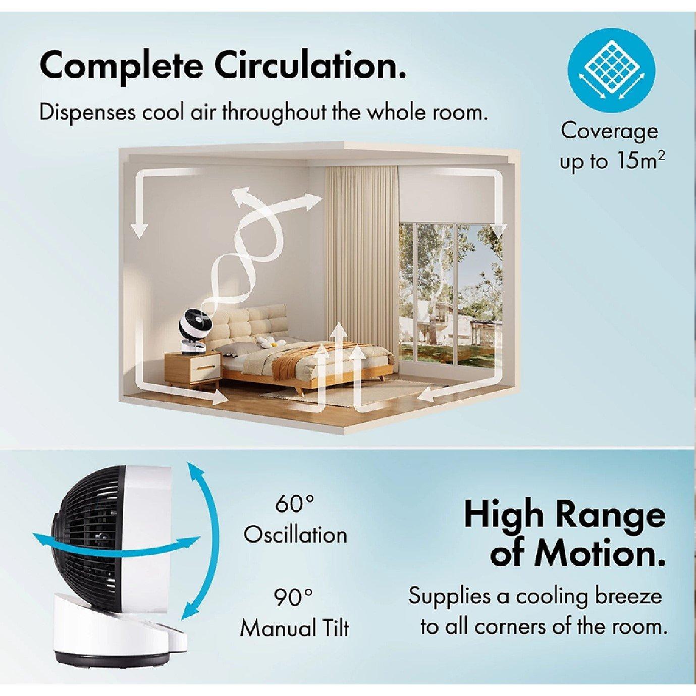 White - VonHaus - Air Circulator Cooling Fan - 4