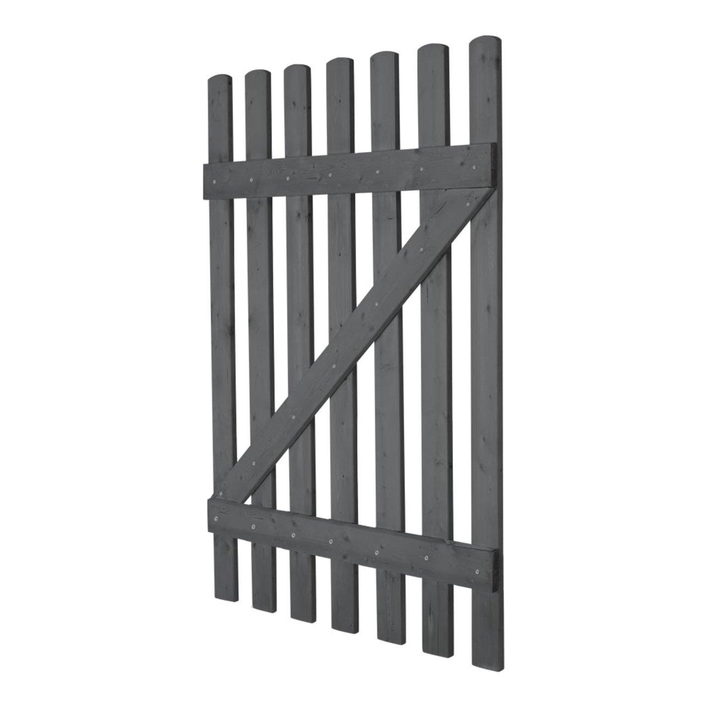 Black - Breeins - 120cm H Garden Wood Fence Gate with Latch Black - 3