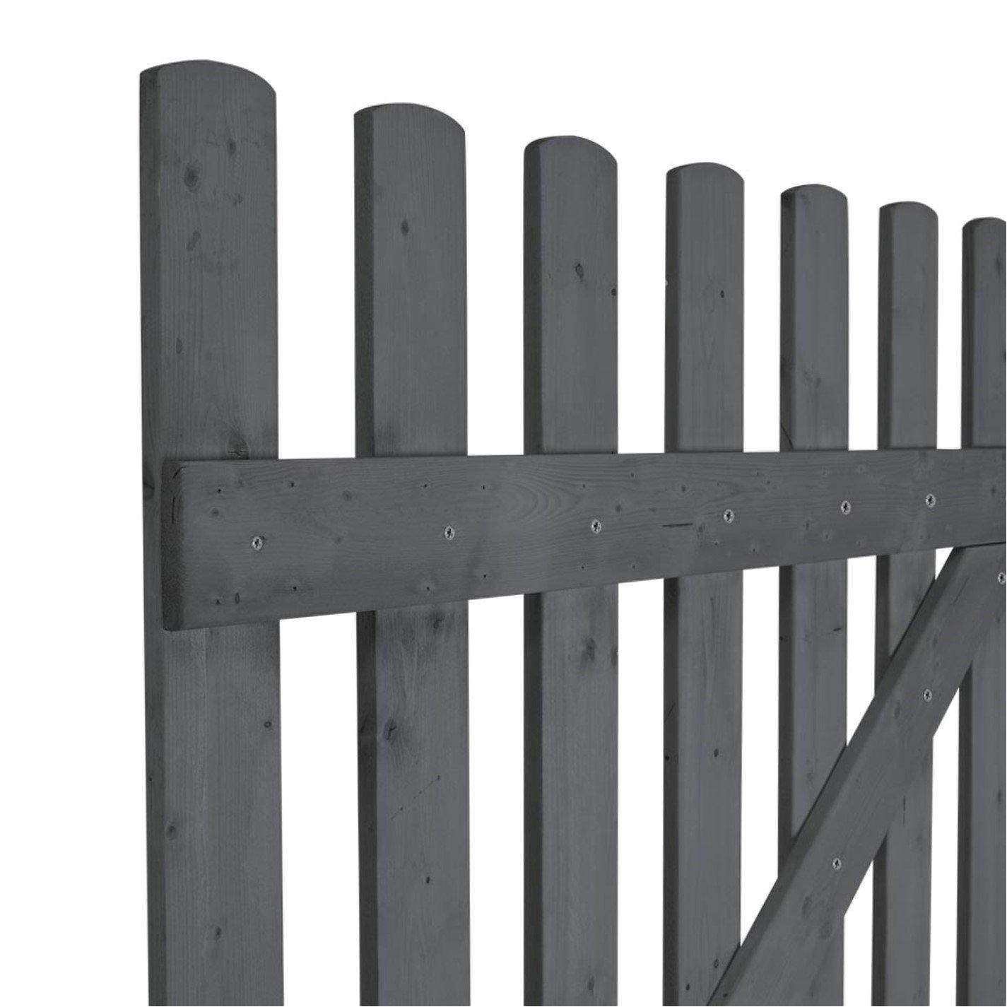 Black - Breeins - 120cm H Garden Wood Fence Gate with Latch Black - 4