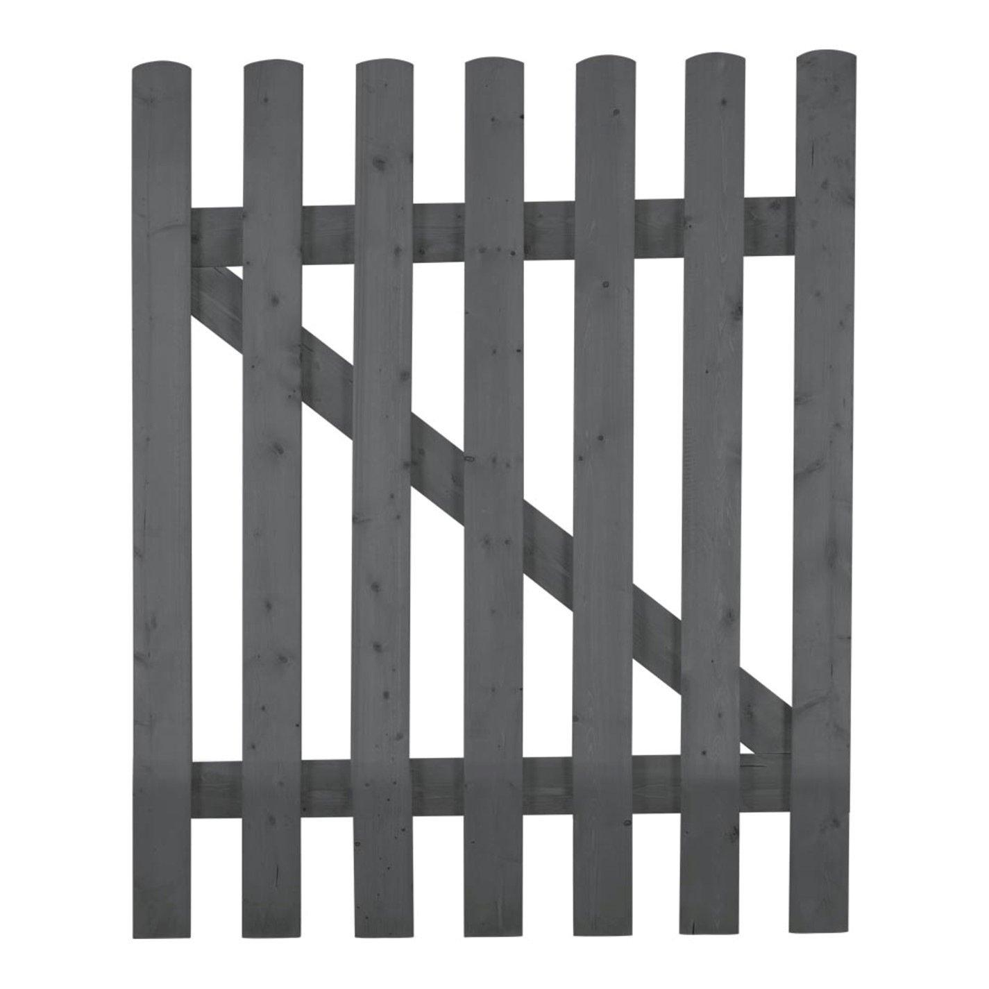 Black - Breeins - 120cm H Garden Wood Fence Gate with Latch Black - 5