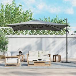 Breeins 3x3M Square Cantilever Parasol with Fillable Base