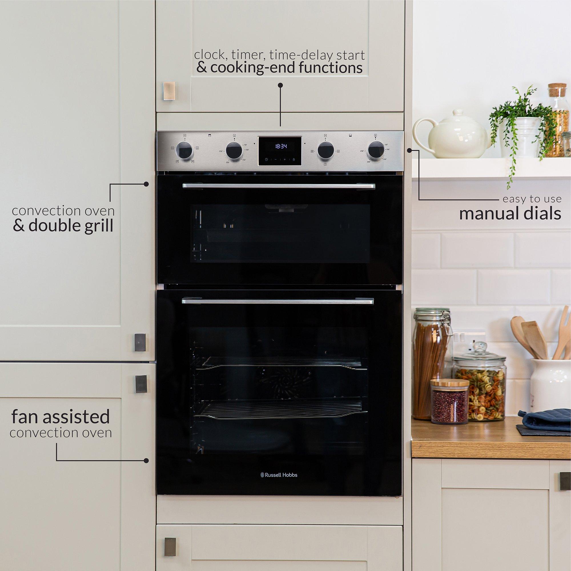 Stainless Steel - Russell Hobbs - RH89DEO2002SS/01 Built-In Electric Double Oven - 2