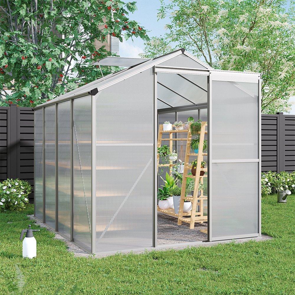 White - Breeins - Outdoor 6x8Fts Aluminium Greenhouse With No Base - 1