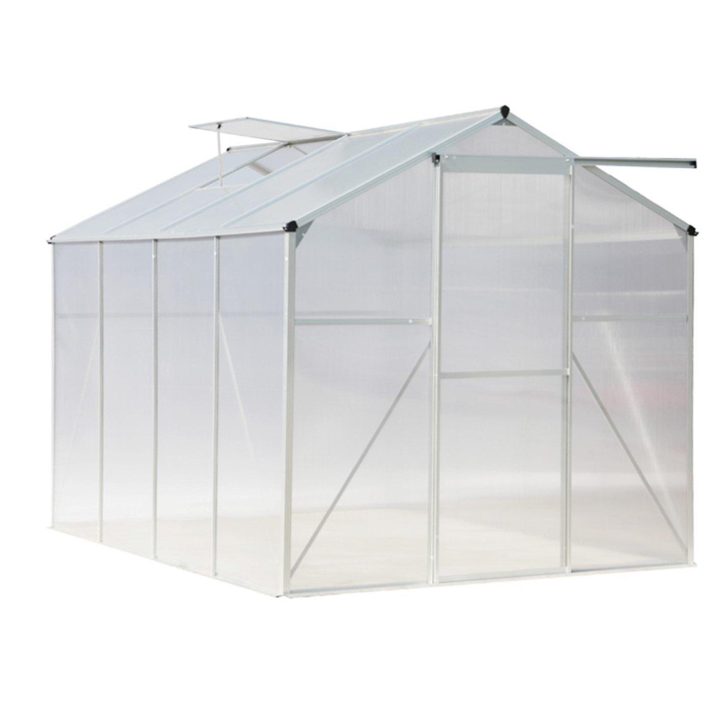 White - Breeins - Outdoor 6x8Fts Aluminium Greenhouse With No Base - 3