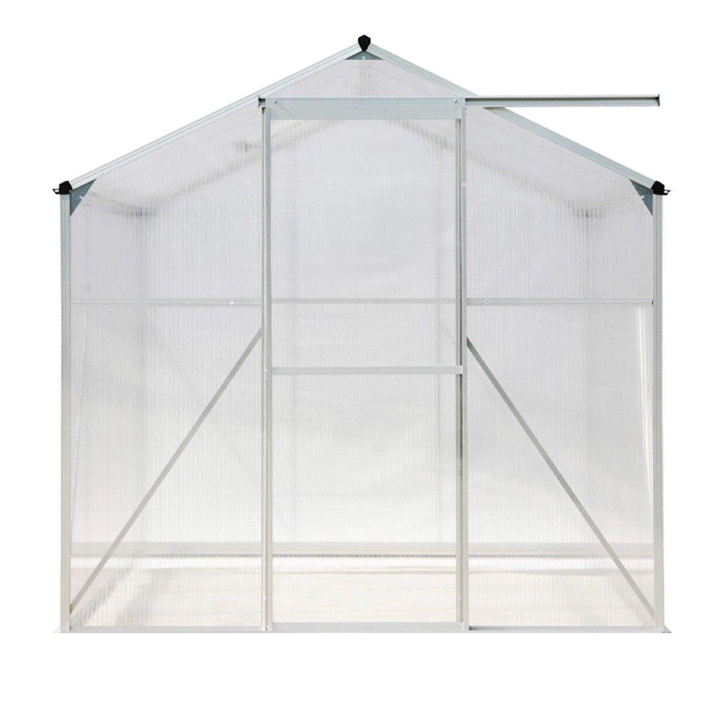 White - Breeins - Outdoor 6x8Fts Aluminium Greenhouse With No Base - 4