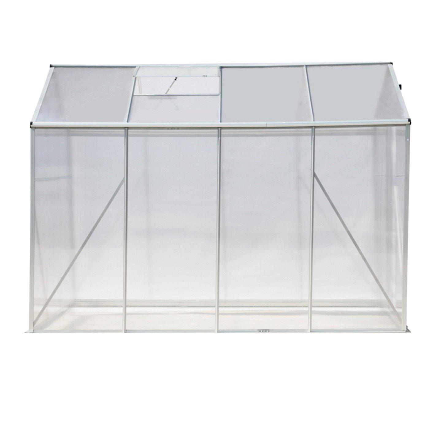 White - Breeins - Outdoor 6x8Fts Aluminium Greenhouse With No Base - 5