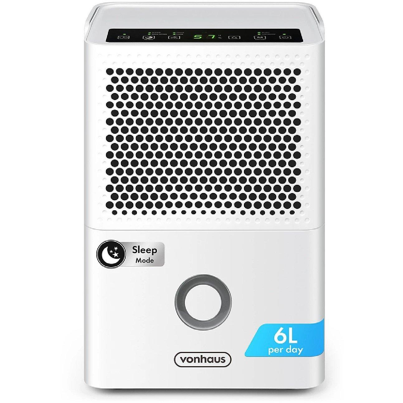White - VonHaus - 6L Mini Dehumidifier With Laundry Mode - 1