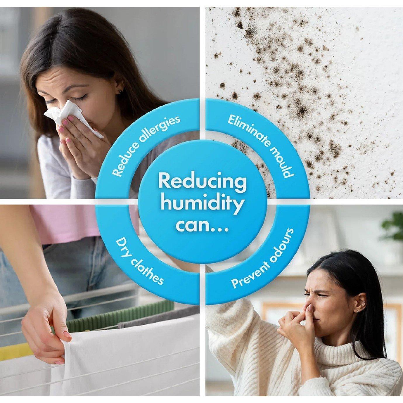 White - VonHaus - 6L Mini Dehumidifier With Laundry Mode - 7