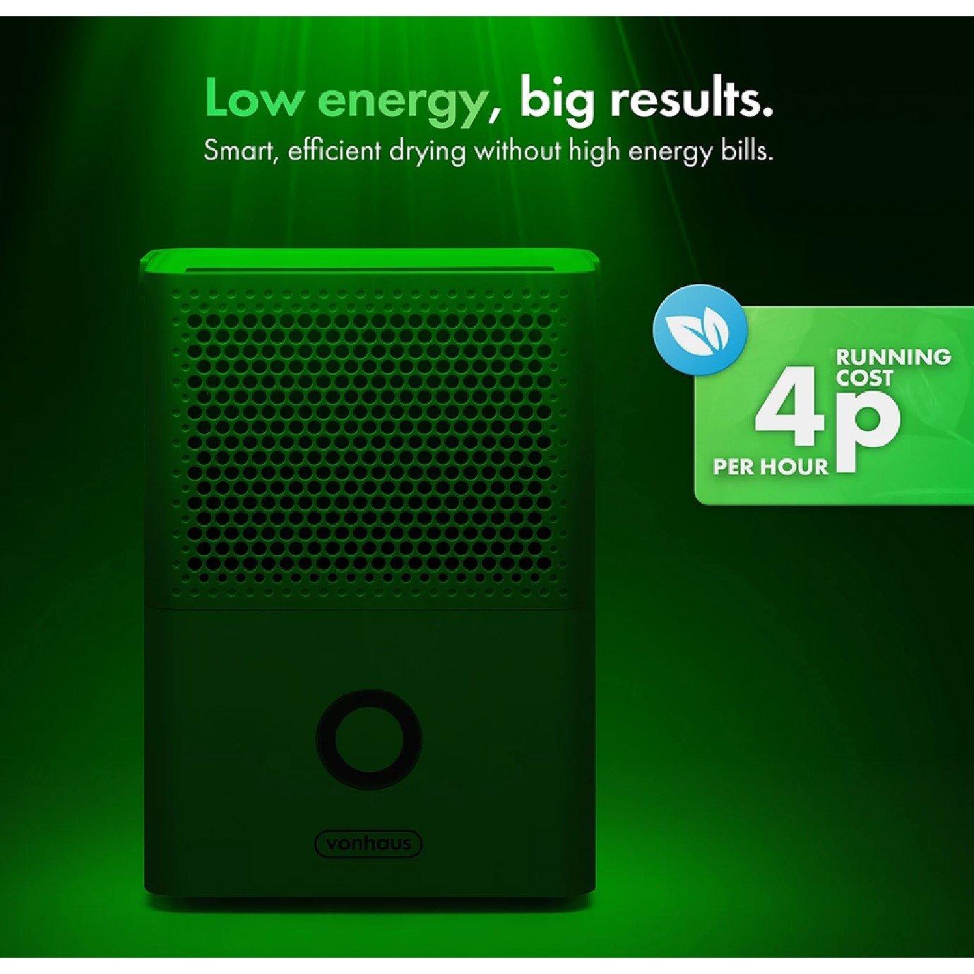 White - VonHaus - 6L Mini Dehumidifier With Laundry Mode - 8