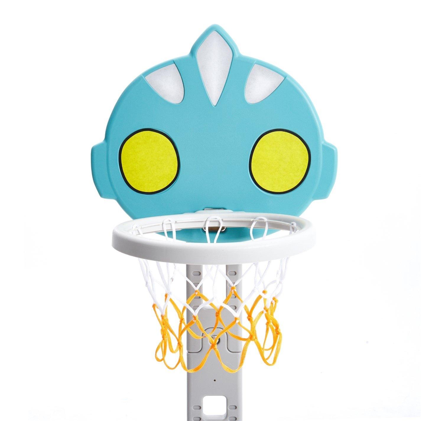 Blue - KIDKID - Adjustable Kids Basketball Hoop with Football Goal - 4