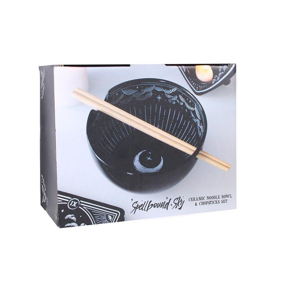 White - Something Different - Spellbound Sky Noodle Bowl and Chopsticks Set - 5