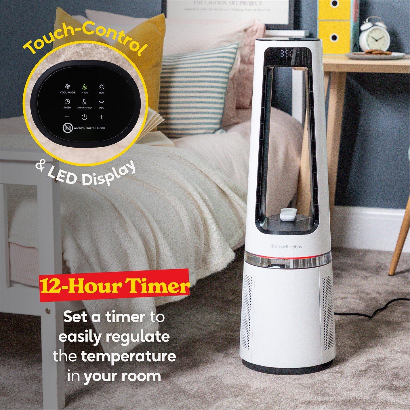 White - Russell Hobbs - Russell Hobbs Bladeless Fan Cool and Heat in White - 6