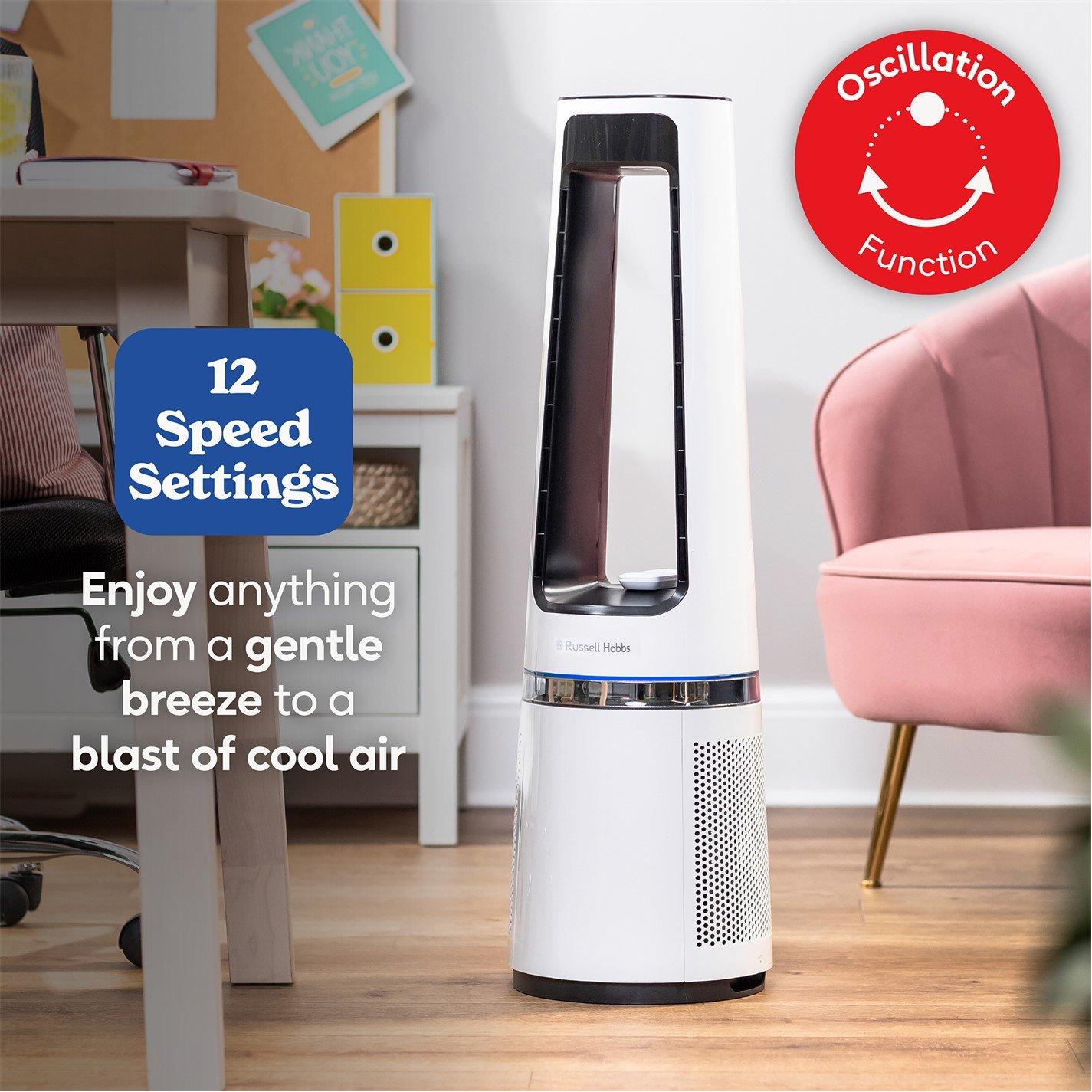 White - Russell Hobbs - Russell Hobbs Bladeless Fan Cool and Heat in White - 7