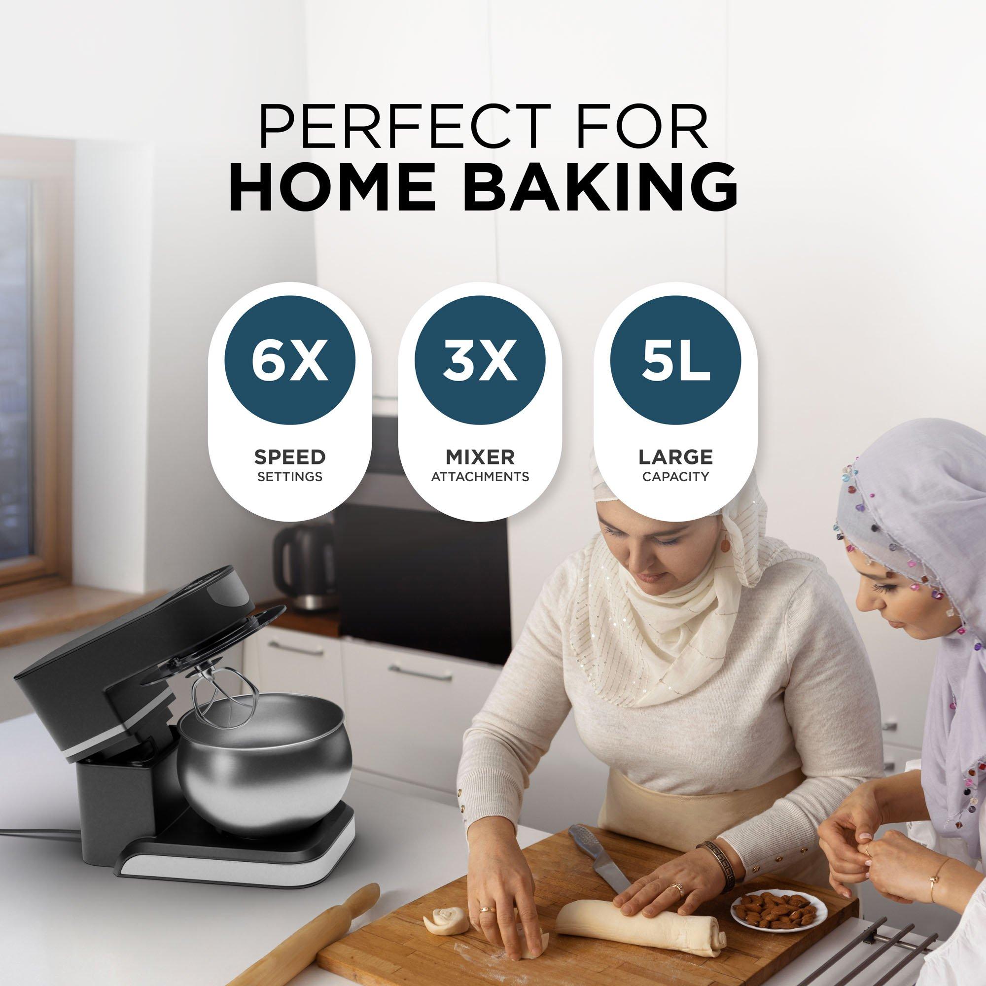 Black - DMD Collective - Stand Mixer - 5L with Six Speeds and Tilt-Head - 3