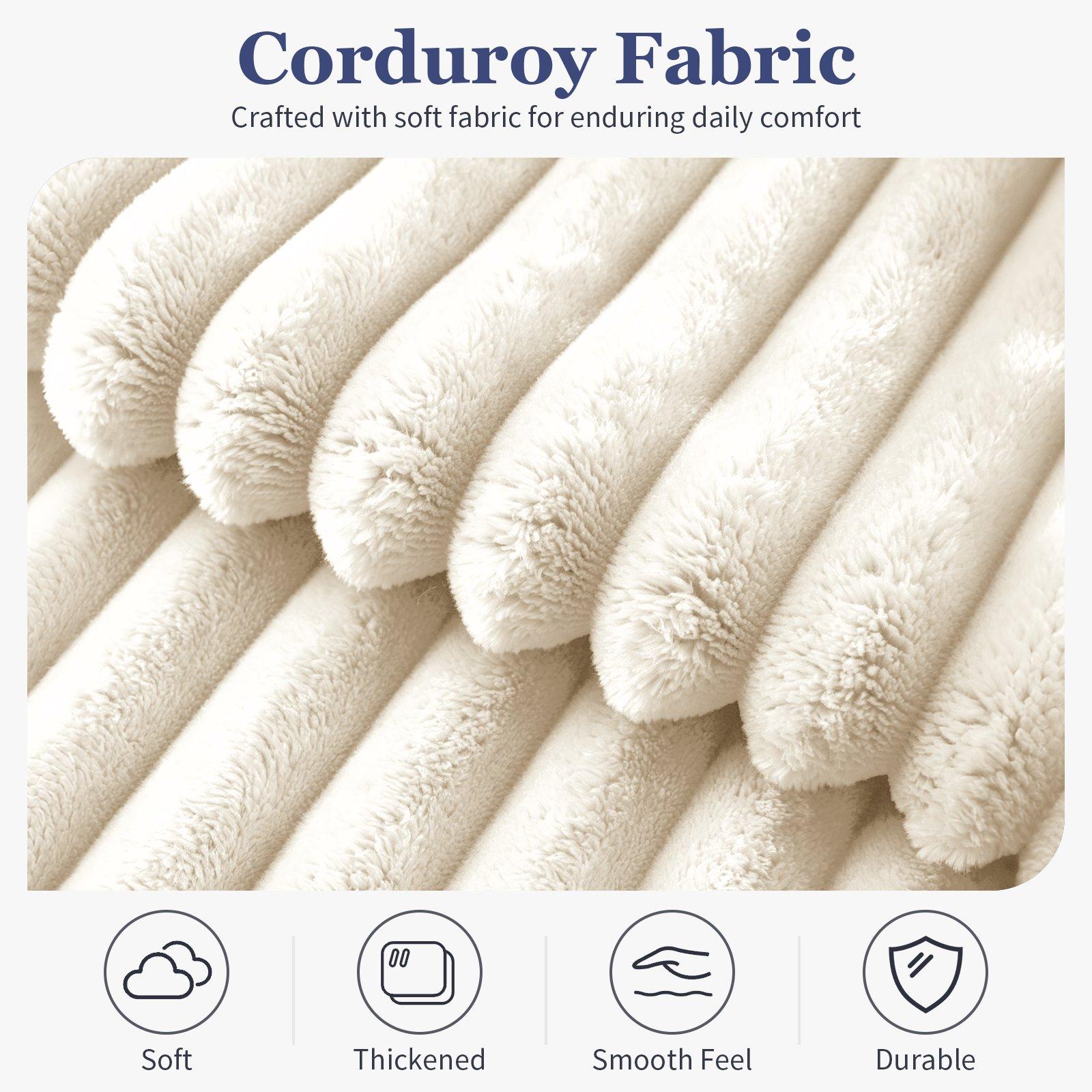 White - Urban Meuble - SOFA Corduroy  with Ottoman - 11