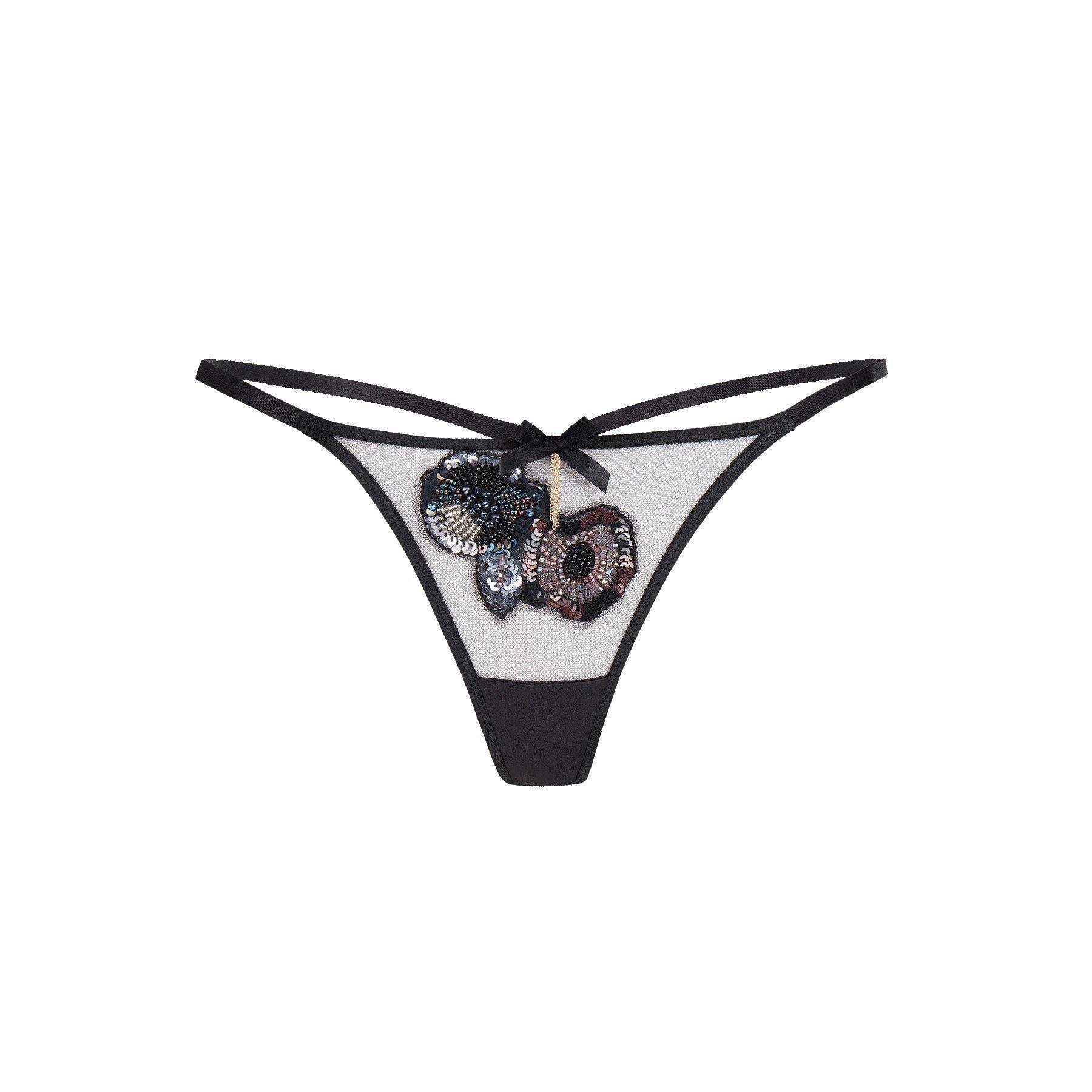 Black/Petrol - Agent Provocateur - GIANA Thong - 3