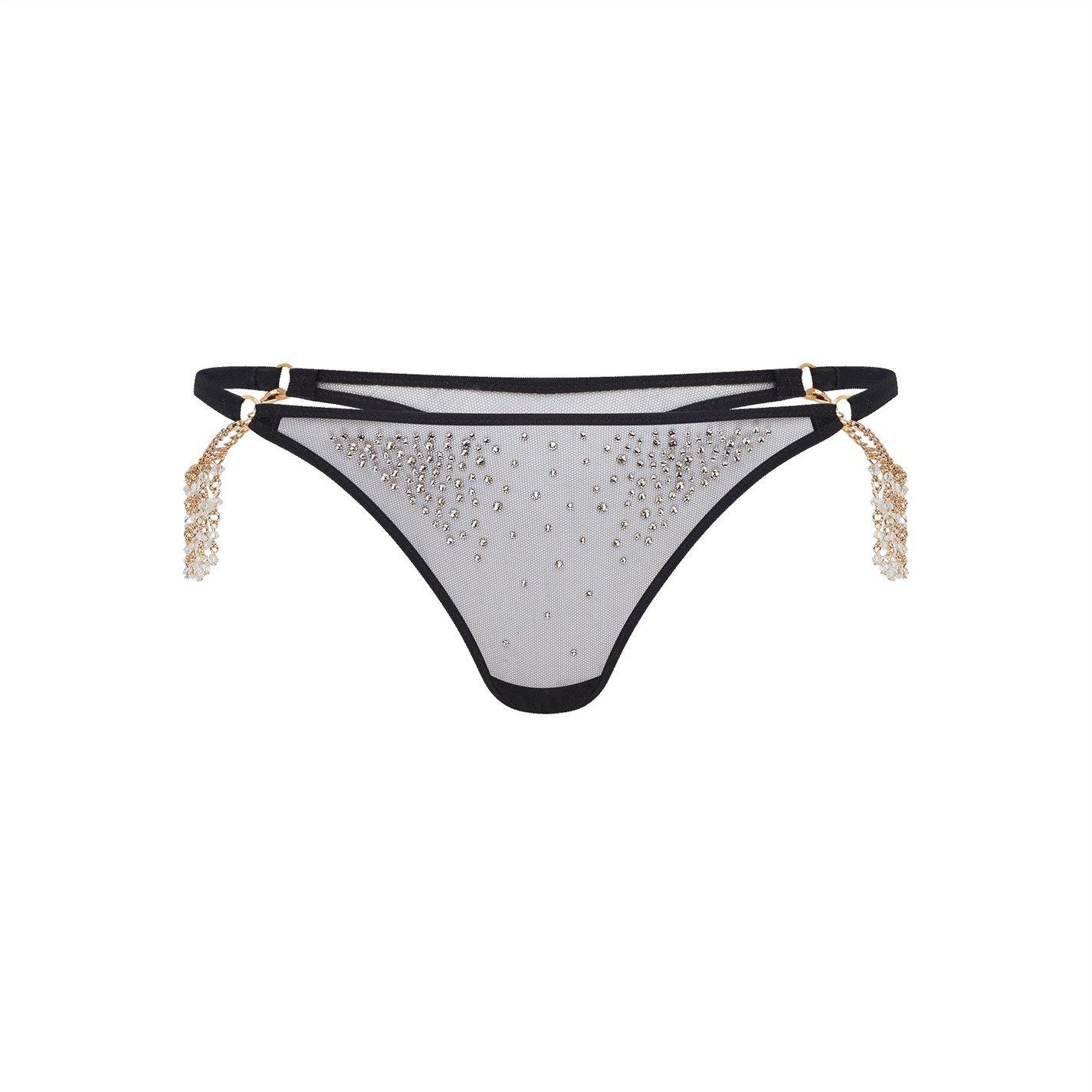 Black/Crystal - Agent Provocateur - SOLAR Thong - 3