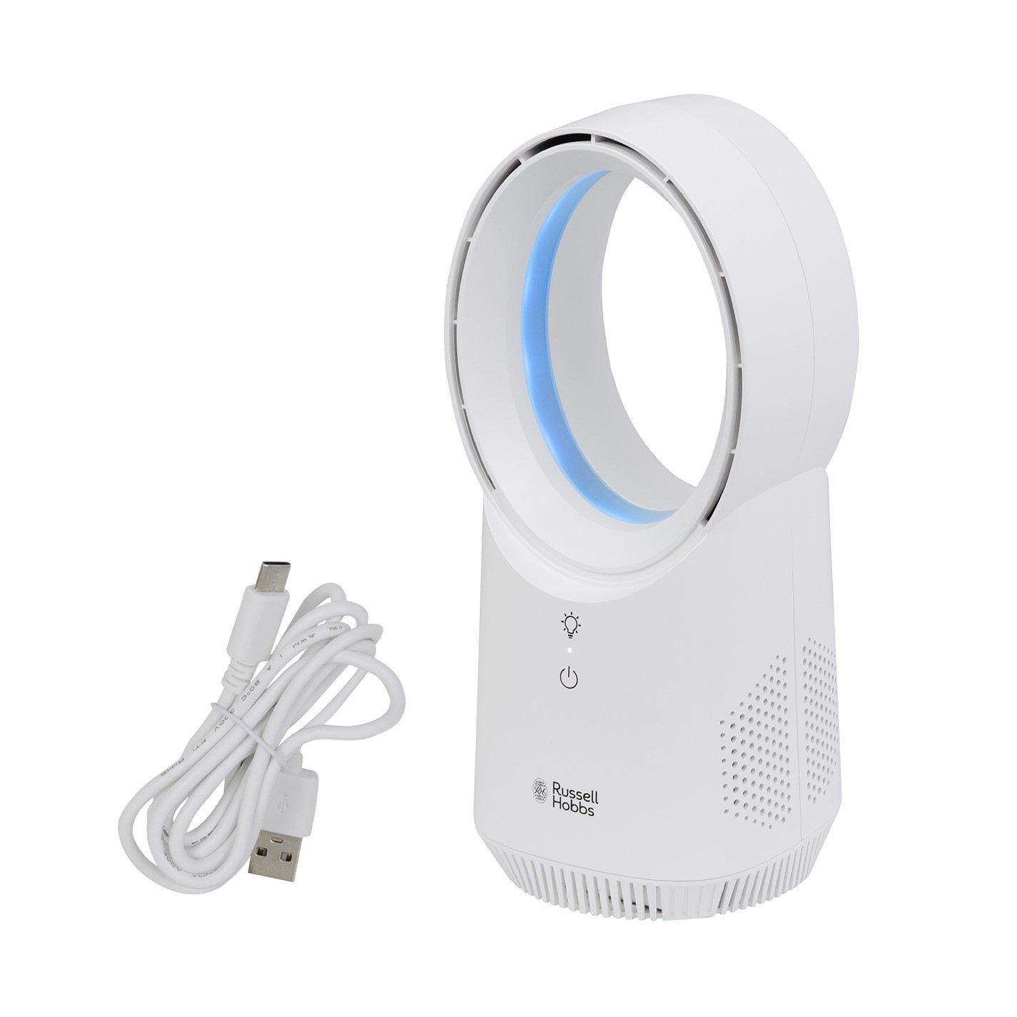 Russell Hobbs  Rhbldlusb25 Wireless Desk Fan In White
