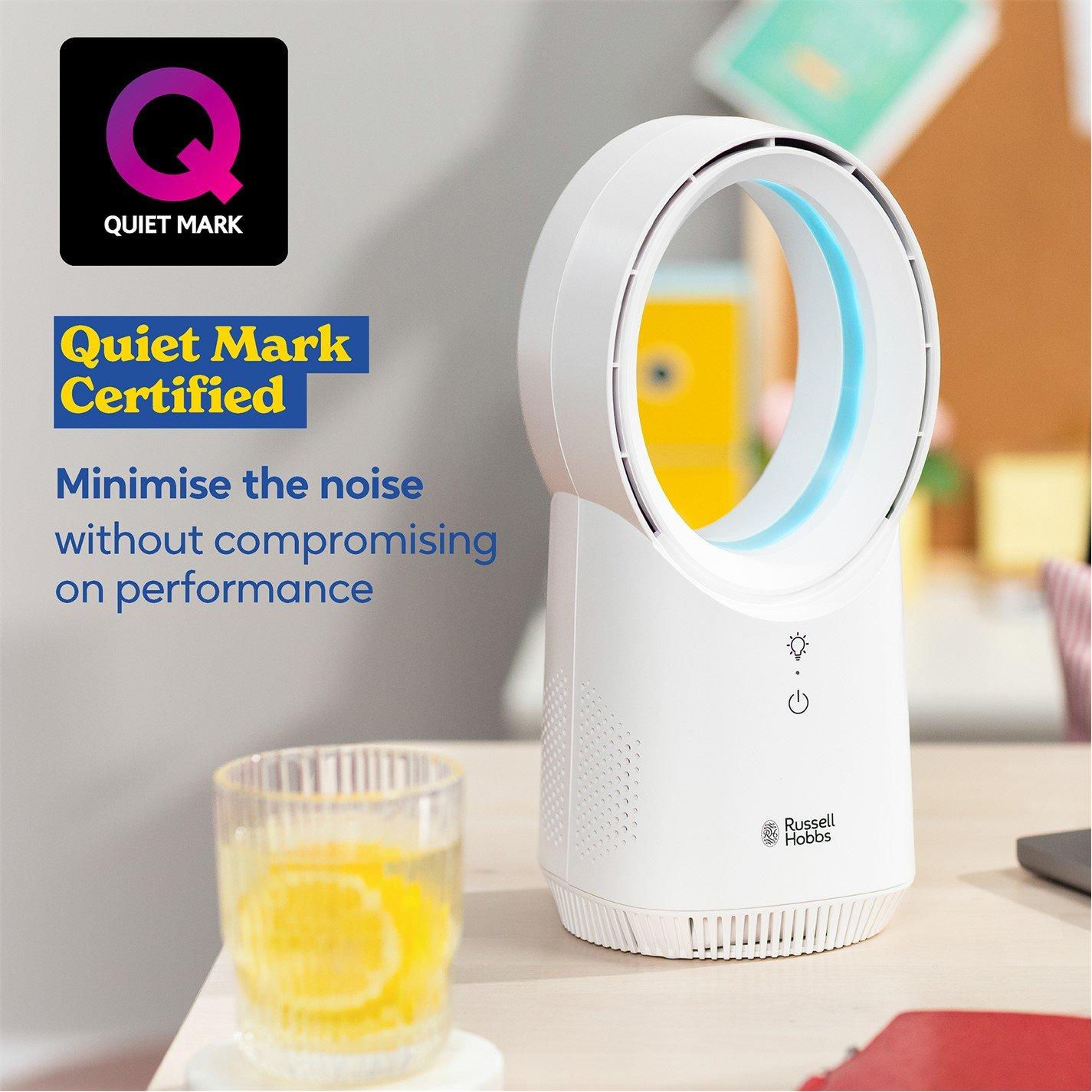 White - Russell Hobbs - RHBLDLUSB25 Wireless Desk Fan in White - 4