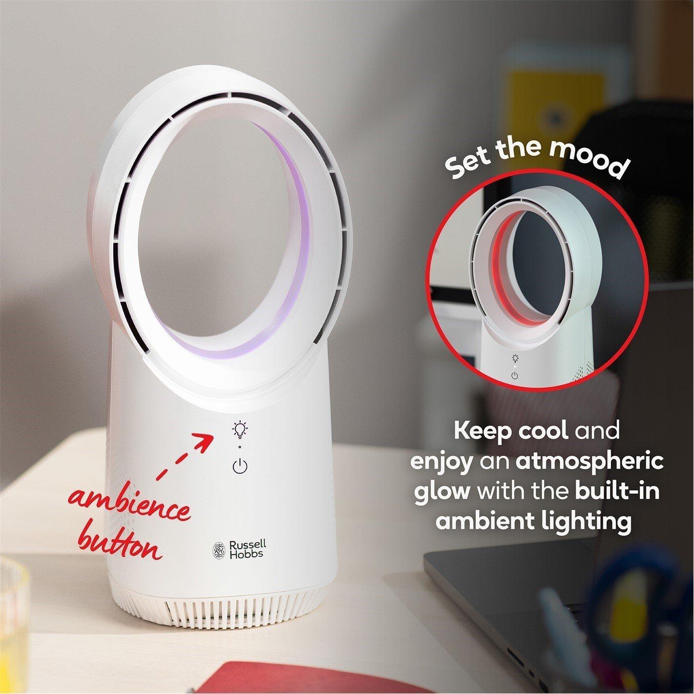 White - Russell Hobbs - RHBLDLUSB25 Wireless Desk Fan in White - 7