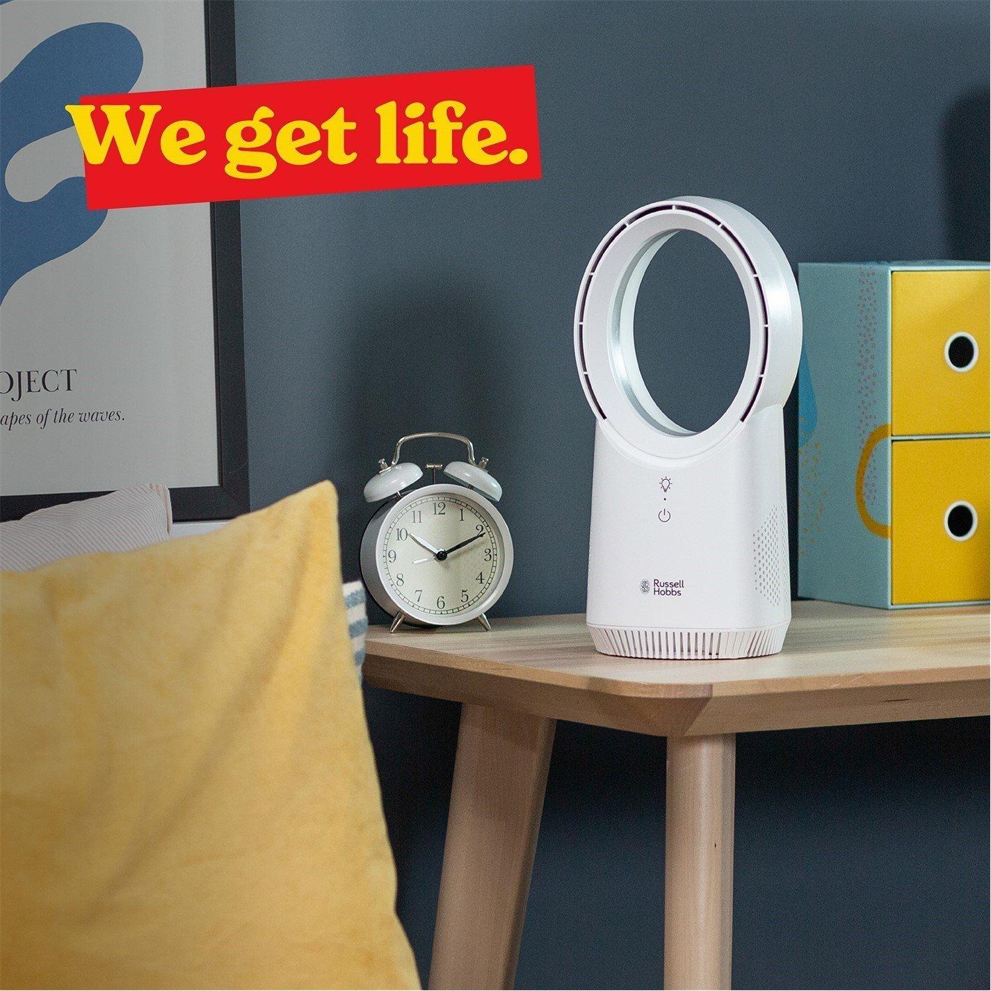 White - Russell Hobbs - RHBLDLUSB25 Wireless Desk Fan in White - 8