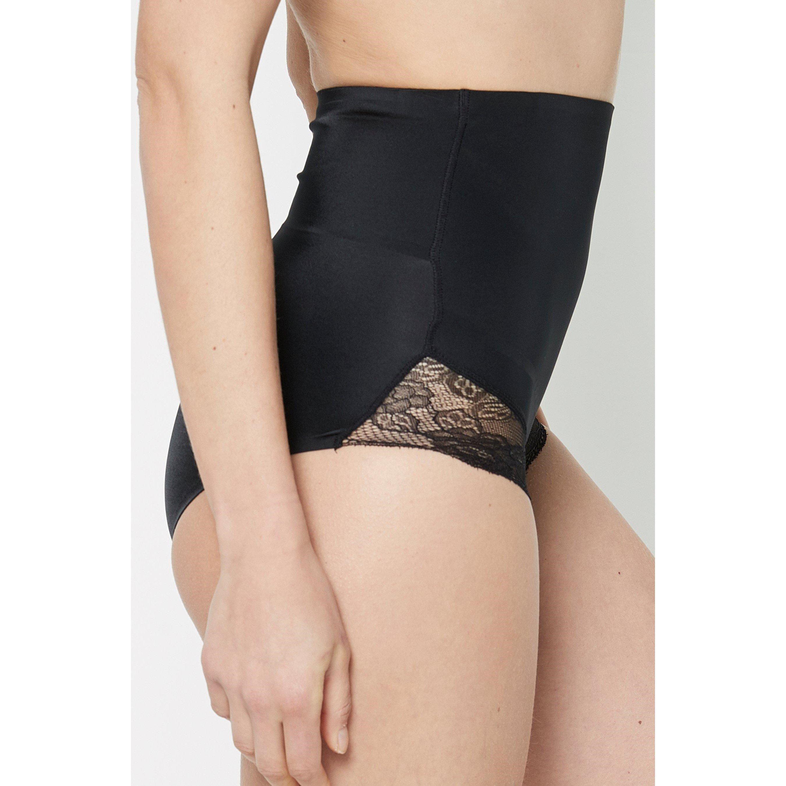 Black - Bodyfit - Medium Control Lace Edge High Waist Full Brief - 2