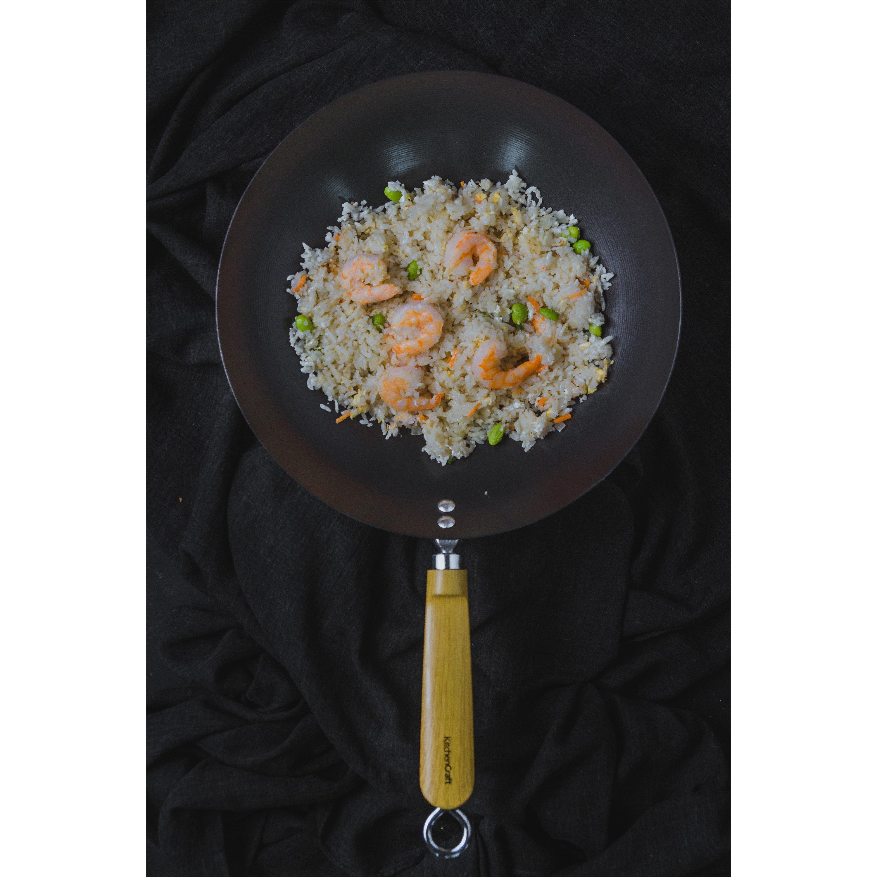 Black - KitchenCraft - KitchenCraft Carbon Steel Non-Stick Wok - 2
