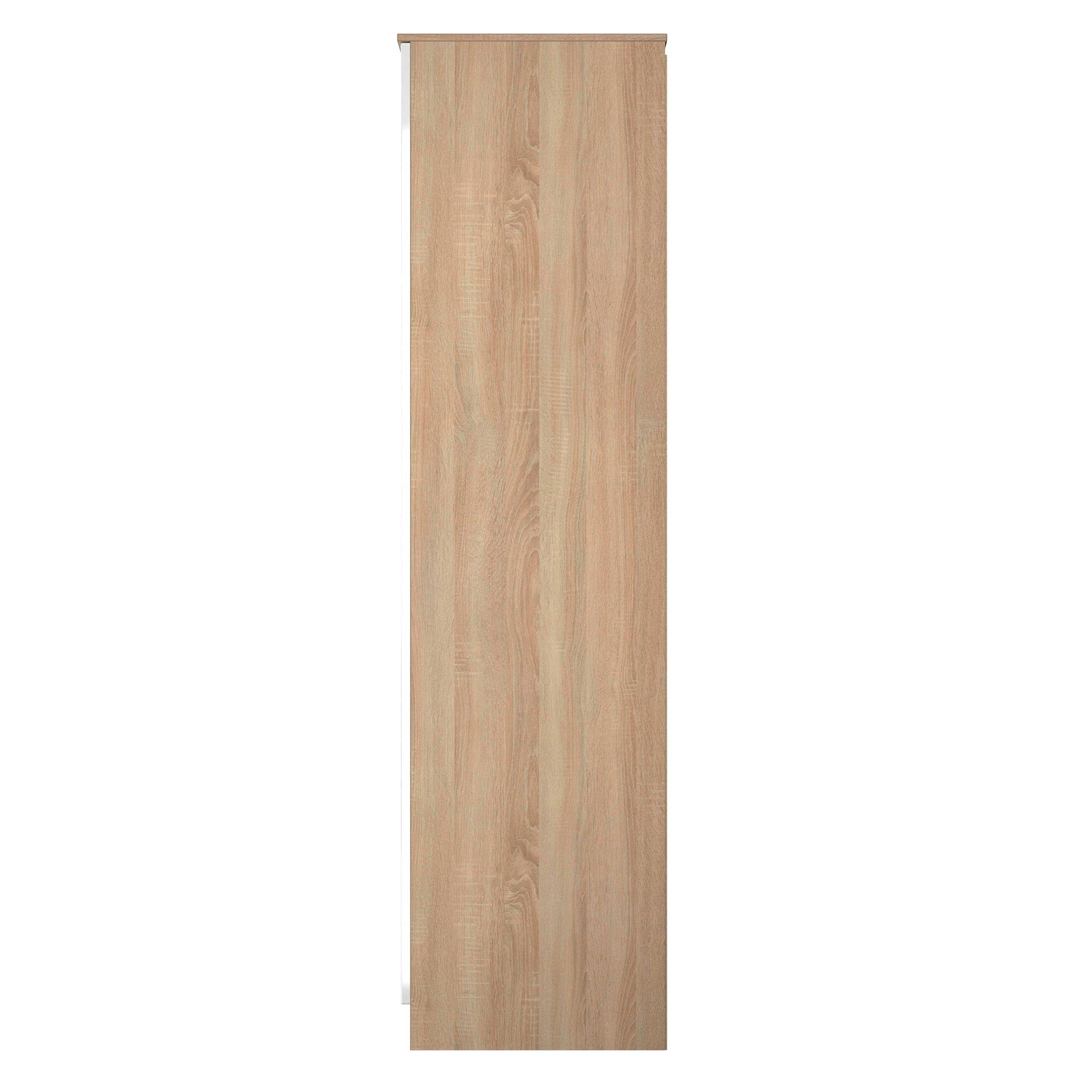 White & Oak - Welcome Furniture - Milan Tall Double Wardrobe - Ready Assembled - 2