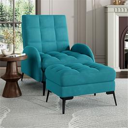 Cottonfy UK Recliner Accent Armchair with Footstool