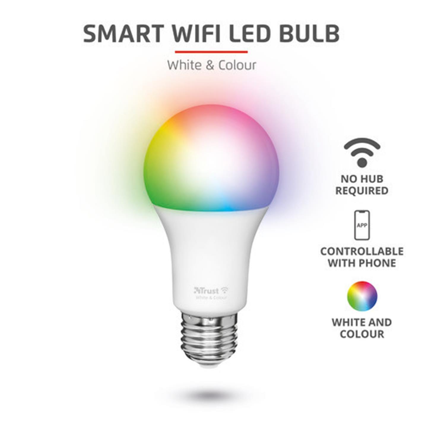 Electronics - Trust - E27 Smart WIFI Bulb, White & Colour - 7