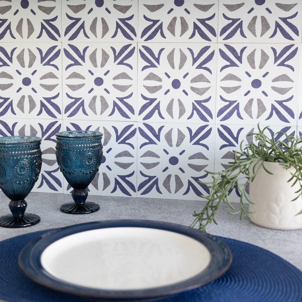 Blue - D C Fix - Self Adhesive Vinyl Wall Tiles Cubia Blue - 1