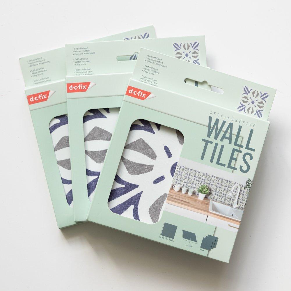 Blue - D C Fix - Self Adhesive Vinyl Wall Tiles Cubia Blue - 2