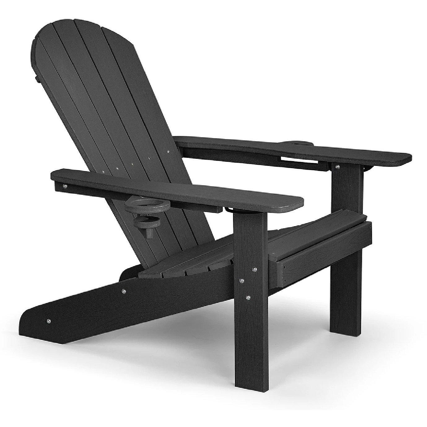 Vonhaus  Westport Adirondack Chair Black - Footstool