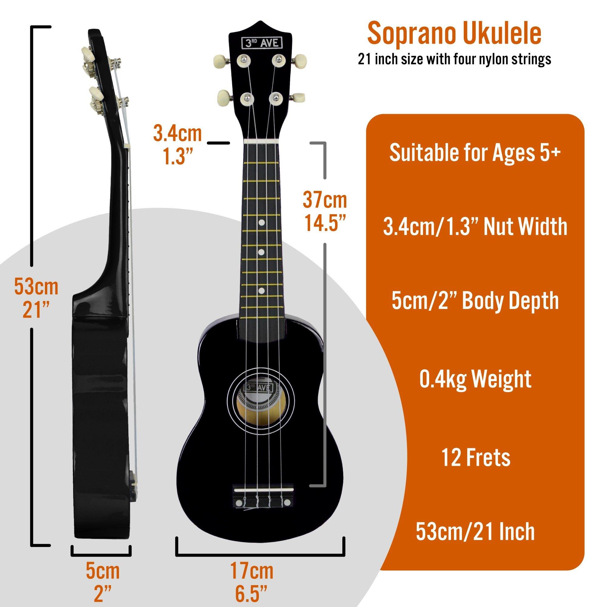 Black - 3rd Avenue - 3rd Avenue Soprano Ukulele - Rainbow - 2