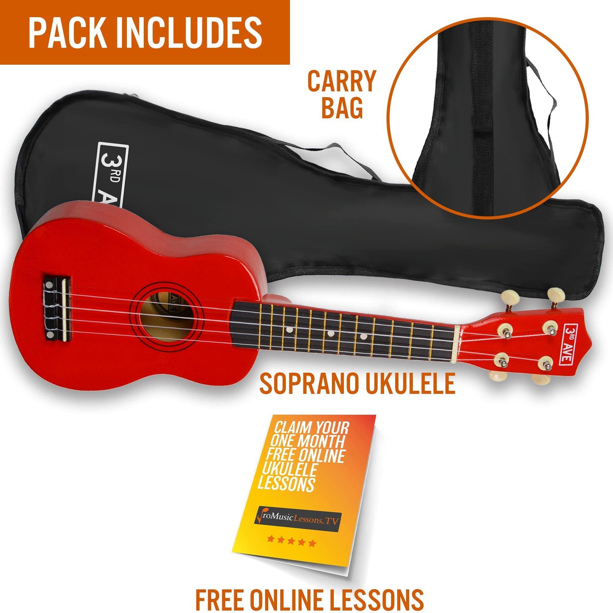 Red - 3rd Avenue - 3rd Avenue Soprano Ukulele - Rainbow - 3