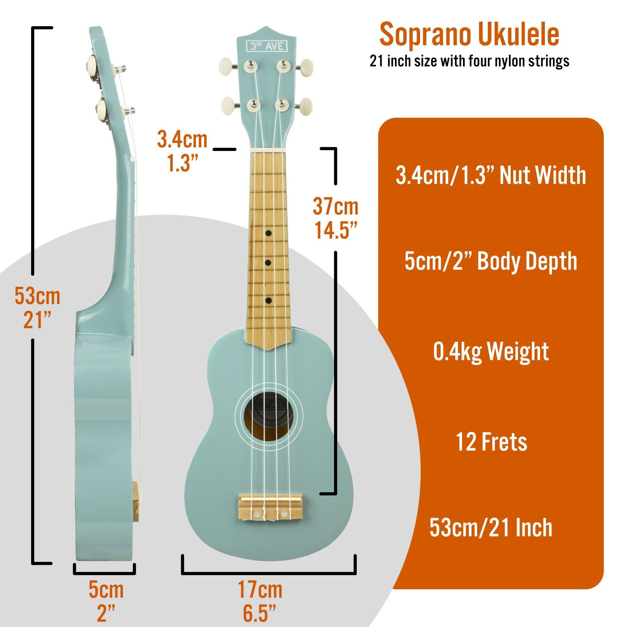 Pastel Blue - 3rd Avenue - 3rd Avenue Soprano Ukulele - Rainbow - 2