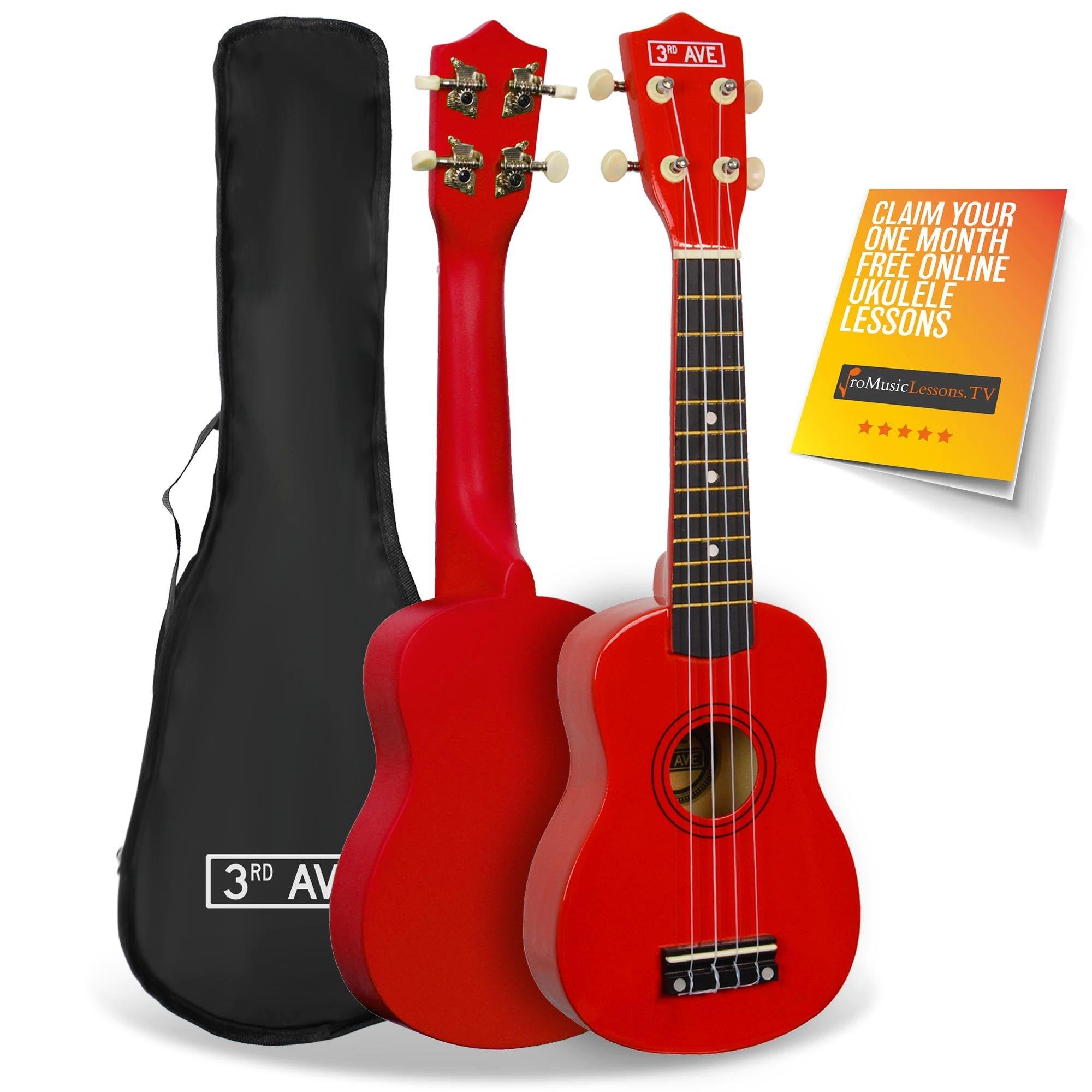 3Rd Avenue  Soprano Ukulele - Rainbow - Lime Green - Standard